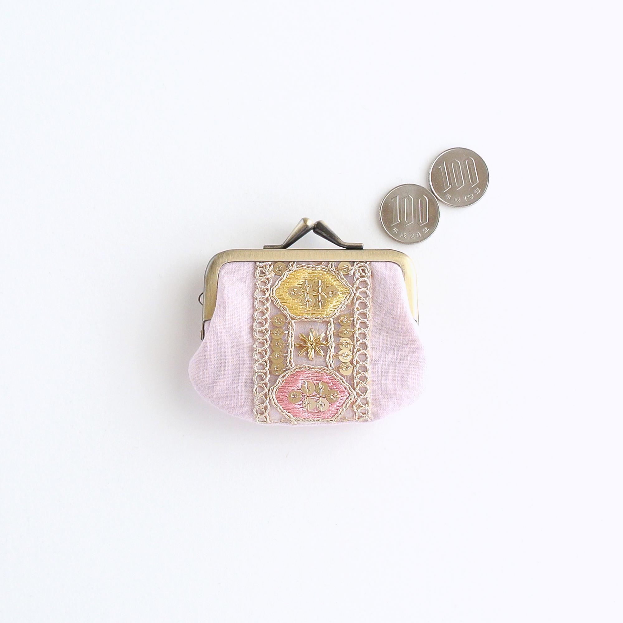 インド刺繍リボンのミニがま口　ピンク | 8枚目