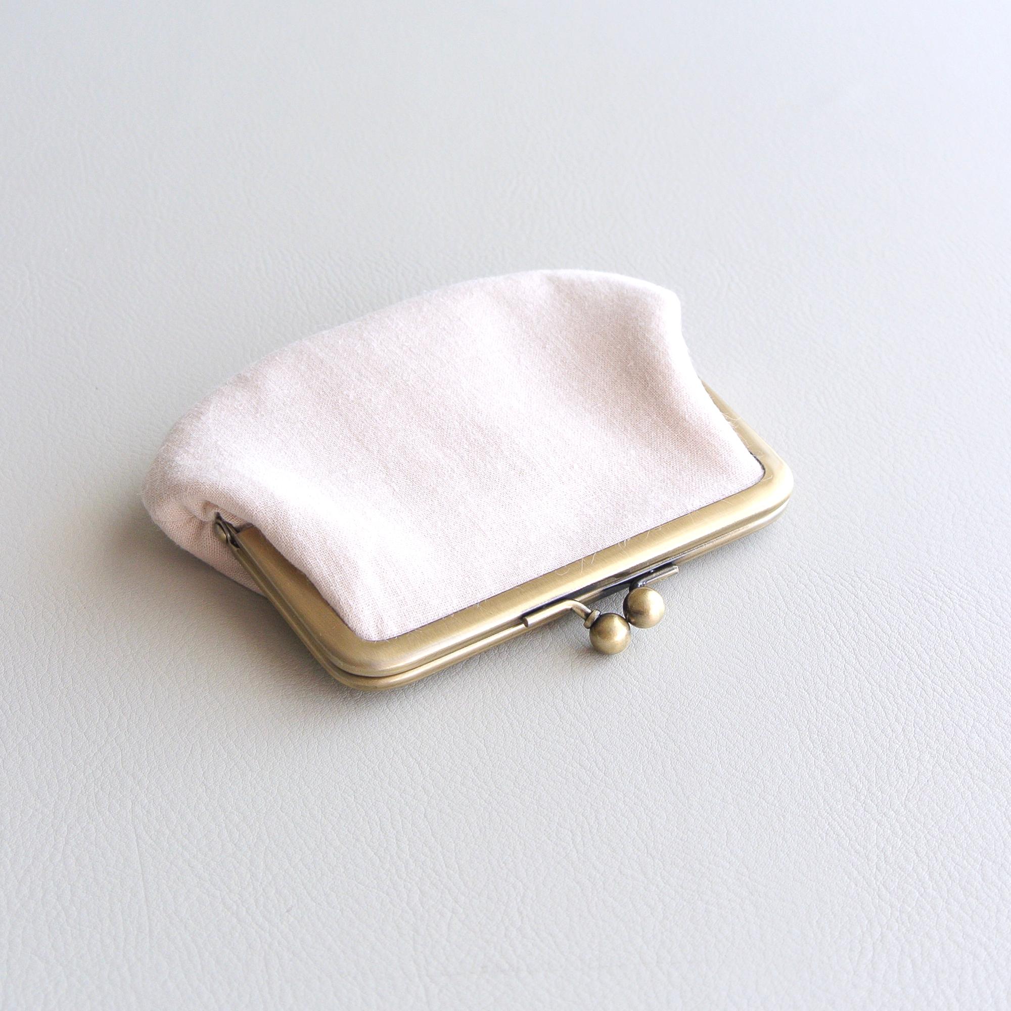 インド刺繍リボンのシンプルながま口 　ベージュ　ミニ財布 | 6枚目