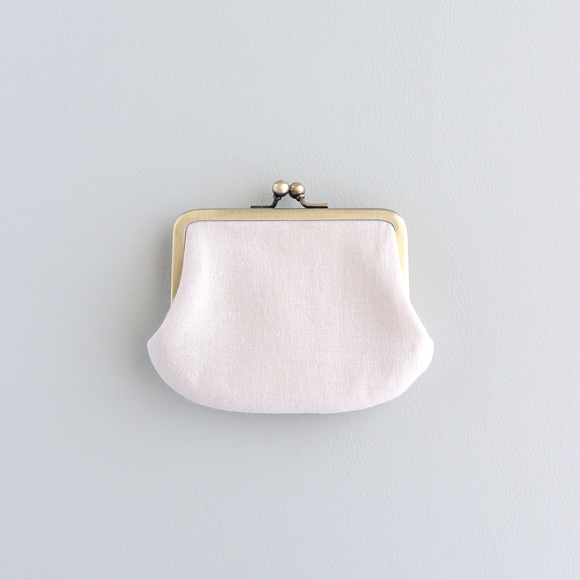 インド刺繍リボンのシンプルながま口 　ベージュ　ミニ財布 | 7枚目