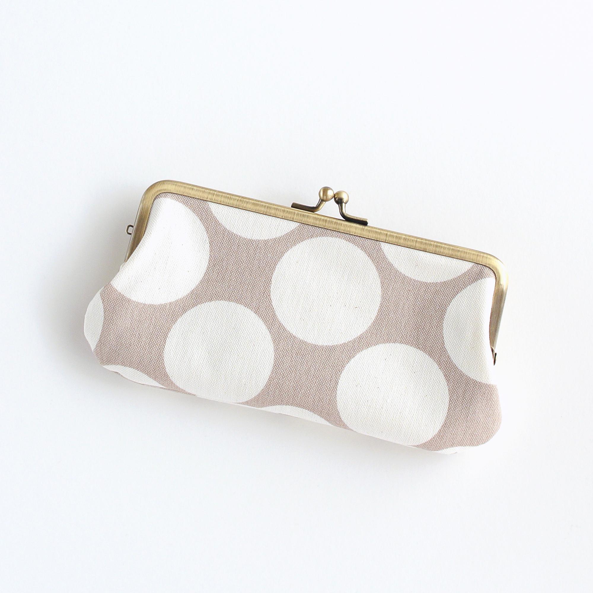 11号帆布のがま口ポーチ/ペンケース　ドット