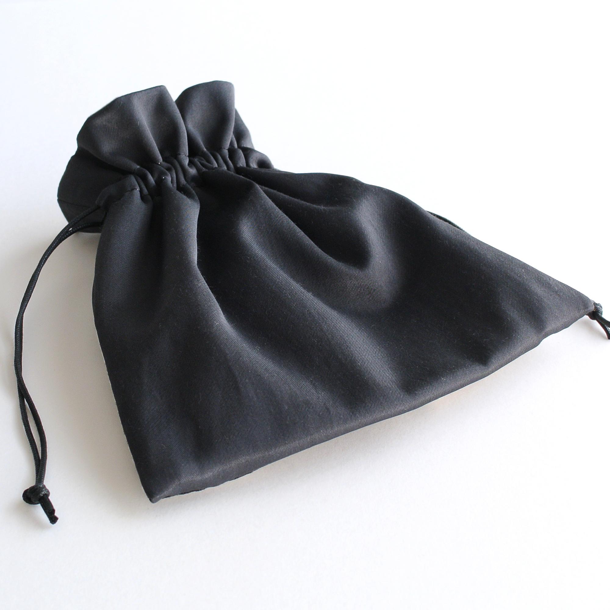 インド刺繍リボンの巾着ポーチ ブラック | 5枚目